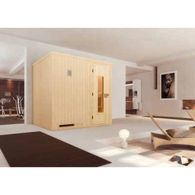 Weka Sauna Halmstad 2 mit Holztür und Fronteinstieg - 68 mm