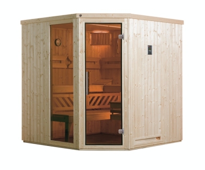 Weka Elementsauna Varberg 3 - 68 mm Sparset 2 inkl. 7,5 kW Bioaktiv-Ofen mit Steuergerät