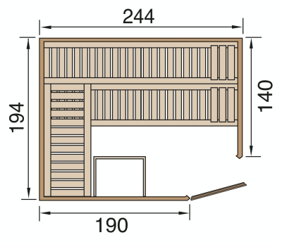 Weka Elementsauna Varberg 4 Familiensauna - 68 mm