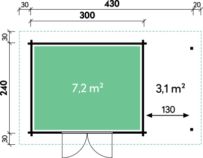 Wolff Finnhaus Gartenhaus Emilie 4324 Typ 2 in 34mm