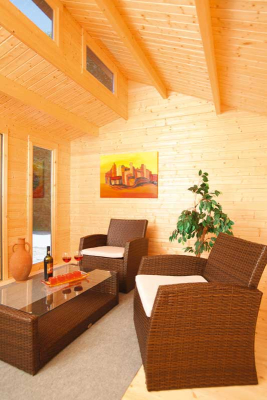 Wolff Finnhaus Stufendach Gartenhaus Lina 4031 ISO