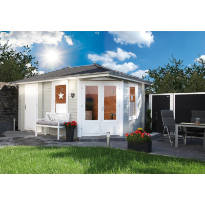 Wolff Finnhaus Gartenhaus Alba 40-A/1 u. 2-Raum Sparset inkl. Dachschindeln