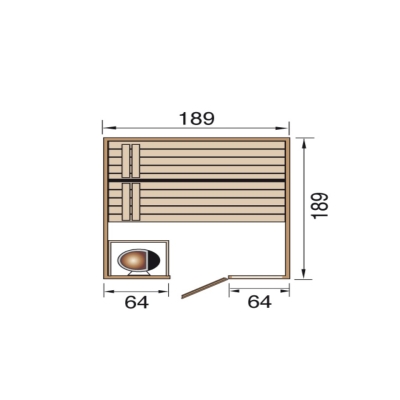 Weka Massivholzsauna 38 mm VALIDA/537 GT 3