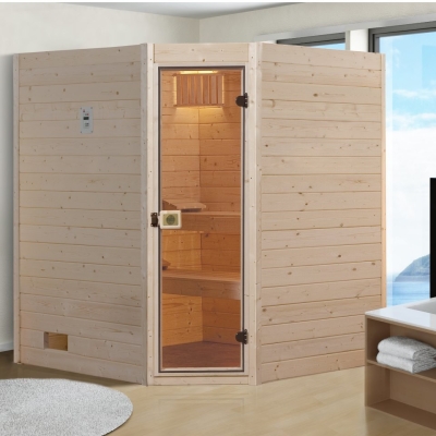 Weka Sauna VALIDA/539 GT Gr. 2 - Massivholzsauna 38 mm mit Eckeinstieg