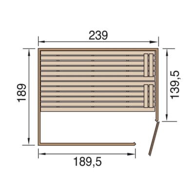 Weka Sauna VALIDA/539 GT Gr. 3 - Massivholzsauna 38 mm mit Eckeinstieg