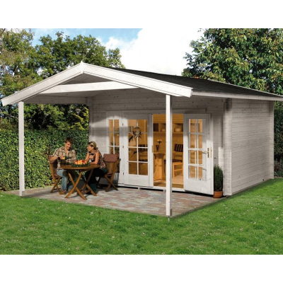 Weka Weekendhaus Typ 137 A in 45 mm mit Vordach (200 cm) 2 Grössen