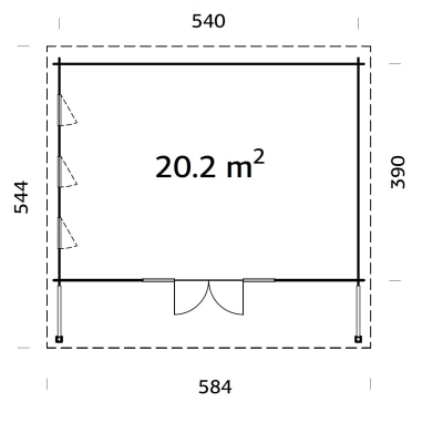 Palmako Gartenhaus Modell Caroline 20,2 m²