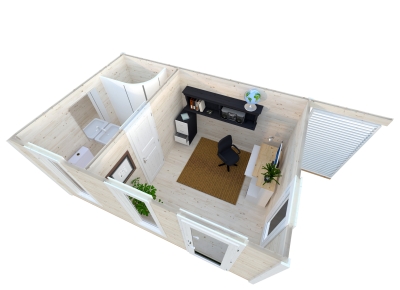 Palmako Premium Gartenhaus Modell Grace 12,4 + 4,1 m²