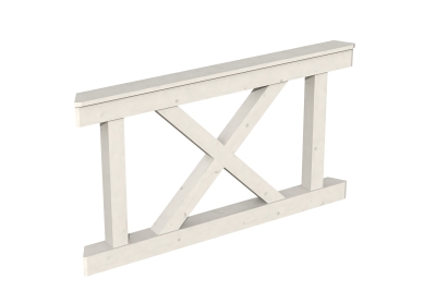 Brüstung Andreaskreuz 150 x 84 cm, Fichte, verschiedene Farben