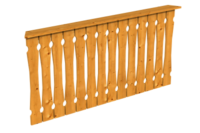 Brüstung Balkonschalung 180 x 96 cm, Fichte, verschiedene Farben