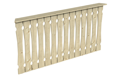Brüstung Balkonschalung 180 x 96 cm, Fichte, verschiedene Farben
