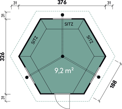 Wolff Finnhaus Grillkota Jesse 3833 mit roten oder schwarzen Dachschindeln