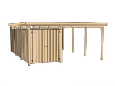 Weka EinzelCarport 607 Gr. 3 inkl. XXL-Geräteraum