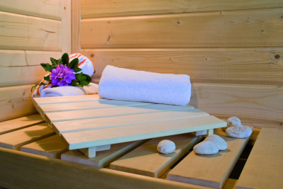 Karibu Sauna Alcinda 2 Superior mit Eckeinstieg 68 mm