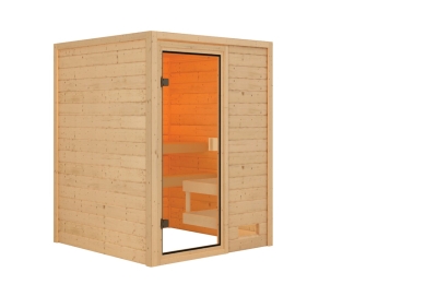 Woodfeeling Sauna Sandra - 38 mm Massivholz Aktionssauna