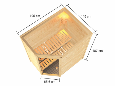 Woodfeeling Sauna Jella - 38 mm Massivholz Aktionssauna