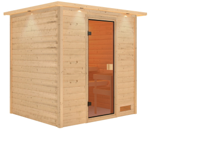 Woodfeeling Sauna Adelina - 38 mm Massivholz Aktionssauna