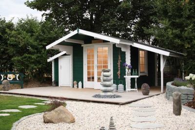 Wolff Finnhaus Anbauschuppen 1530 Satteldach in 40mm