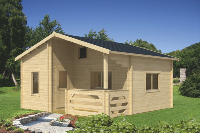 Weka Weekendhaus 702 mit Schlafboden - 70 mm