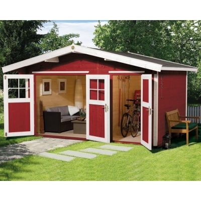 Weka 28 mm Gartenhaus 261 Gr 1 und Gr. 2 mit Nebenraum