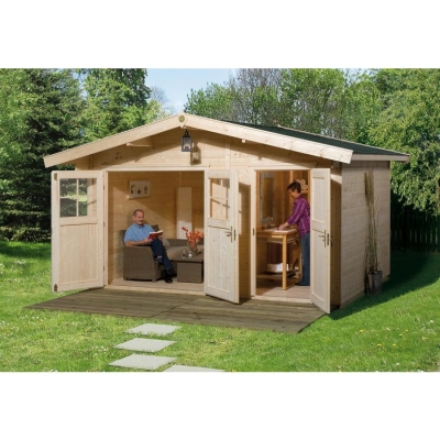 Weka 28 mm Gartenhaus 261 Gr 1 und Gr. 2 mit Nebenraum