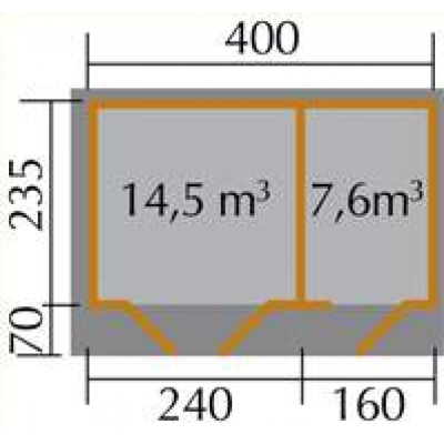 Weka 28 mm Gartenhaus 261 Gr 1 und Gr. 2 mit Nebenraum