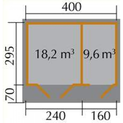 Weka 28 mm Gartenhaus 261 Gr 1 und Gr. 2 mit Nebenraum