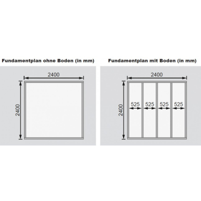 Karibu Gartenhaus Qubic 1 und 240 cm Anbaudachdach