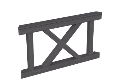 Brüstung Andreaskreuz 150 x 84 cm, Fichte, 4 Farben und Natur