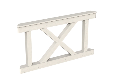 Brüstung Andreaskreuz 150 x 84 cm, Fichte, 4 Farben und Natur