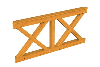 Brüstung Andreaskreuz 180 x 84 cm, Fichte, 4 Farben + Natur