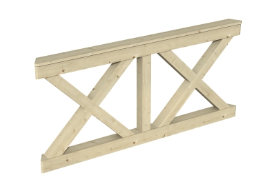 Brüstung Andreaskreuz 180 x 84 cm, Fichte, 4 Farben + Natur