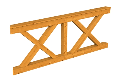 Brüstung Andreaskreuz 210 x 84 cm,  Fichte, verschiedene Farben