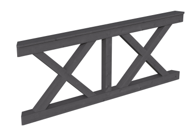 Brüstung Andreaskreuz 210 x 84 cm,  Fichte, verschiedene Farben