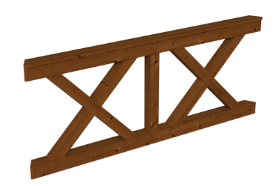 Brüstung Andreaskreuz 210 x 84 cm,  Fichte, verschiedene Farben