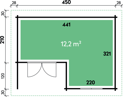 Wolff Finnhaus Gartenhaus Maila 4533 Modern in 44mm