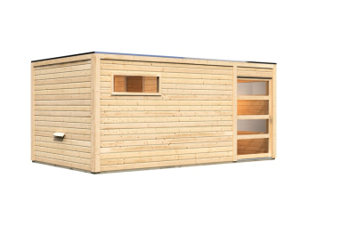 Karibu Saunahaus Hygge inkl. Vorraum, naturbelassen oder terragrau