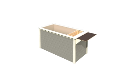 Karibu Hochbeet 2 mit Schrankoption - seidengrau