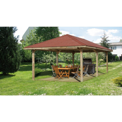 Weka Gartenoase/Carport 651 B in in 3 Grössen Sparset inkl. roten DS