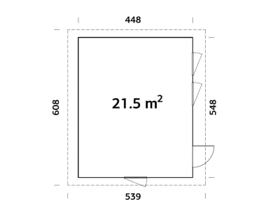 Palmako Nordic BBH Annika 21,5 m² 18+95 mm naturbelassen