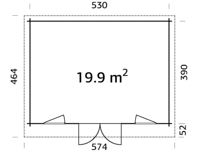 Palmako Blockbohlenhaus Bret 19,9 m² 44 mm naturbelassen