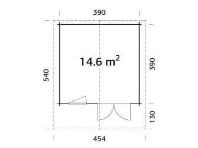 Palmako Blockbohlenhaus Britta 14,6 m² 40 mm naturbelassen