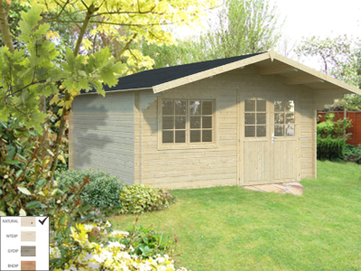 Palmako Blockbohlenhaus Britta 17,5 m² 40 mm naturbelassen