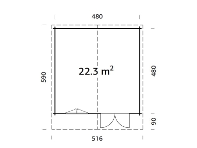 Palmako Blockbohlenhaus Britta 22,3 m² 40 mm naturbelassen