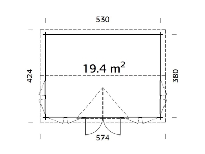 Palmako Blockbohlenhaus Claudia 19,4 m² 44 mm naturbelassen