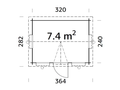Palmako Blockbohlenhaus Claudia 7,4 m² 28 mm naturbelassen