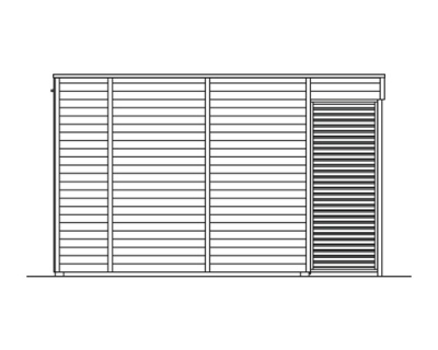 Gartenhaus SKAN HOLZ Tokio 2 doppelschalig mit Fußboden und KSK-M Dachbahn 340x340 cm natur