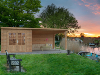 Palmako Blockbohlenhaus Ella 6,9+10,0 m² 28 mm naturbelassen