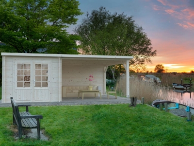 Palmako Blockbohlenhaus Ella 6,9+10,0 m² 28 mm naturbelassen