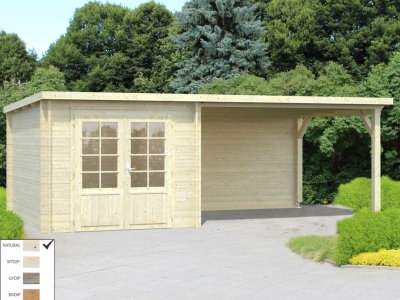 Palmako Blockbohlenhaus Ella 6,9+10,0 m² 28 mm naturbelassen